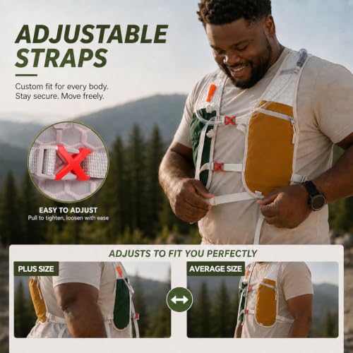 Running Vest with 2L Hydration Bladder Lightweight Pack - color: Forest Green
