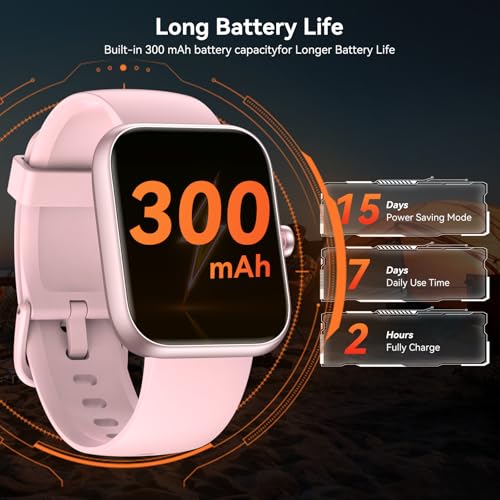 Smart Watch with Alexa Built-in, 1.83" HD Touchscreen Fitness Tracker, Bluetooth Notifications/Calls, IP68 Waterproof, 120+ Sport Modes, 24/7 Heart Rate & Sleep Monitor for iPhone Android iOS (Pink) - color: Pink