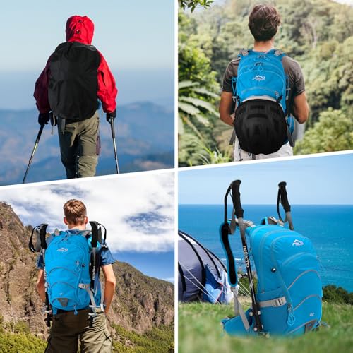 IX INOXTO 20L Hydration Backpack, Waterproof Hiking Internal Frame Backpacks with 2L Hydration Water Bladder and Rain Cover for Men, Lightweight Travel Daypack for Cycling,Camping,Ski (blue) - color: Blue