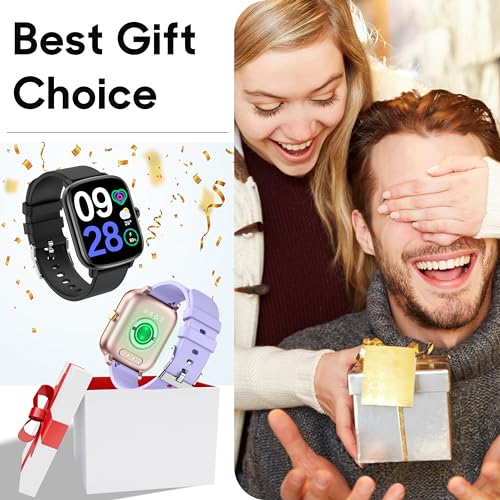 Popglory Smart Watch, 1.69'' Fitness Watch Women Men with Heart Rate, Blood Pressure, Blood Oxygen & Sleep Monitor, 110 Sports Modes Fitness Tracker, Waterproof Pedometer Compatible Android iPhone