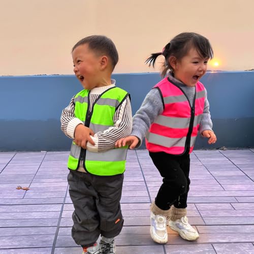 Blue Kids Safety Vest, Hi Vis Toddler Construction Vest, XXS Zipper - color: Blue, size: XX-Small