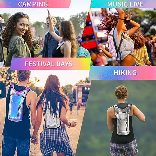 Hydration Backpack -Water Backpack with 2l Hydration Bladder - color: Holographic - Pink