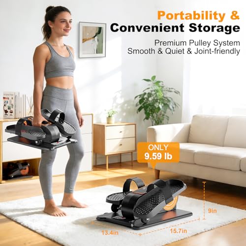 TDH Under Desk Elliptical Machine Leg Exerciser Electric - color: Orange