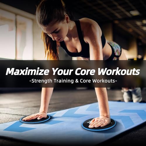 ZILLEEN Exercise Sliders for Working Out Pilates Fitness Discs 2pcs - color: Blue