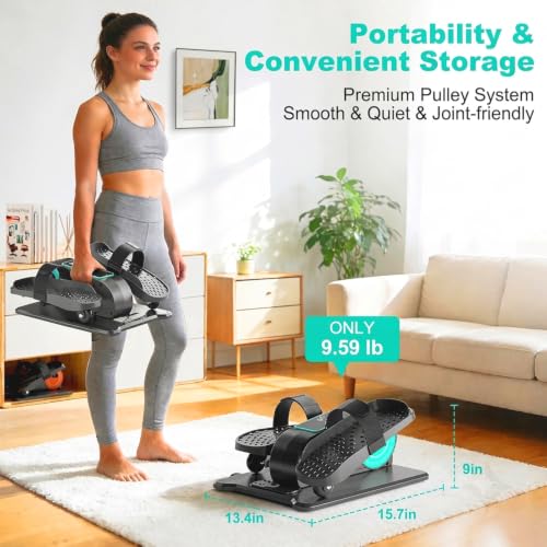 TDH Under Desk Elliptical Machine Leg Exerciser Electric - color: Green