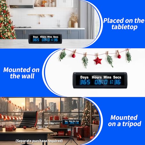 YZ Digital 999 Days Countdown Timer, Count Up/Count Down Clock with Remote, 12/24 Hour Real Time, Event Countdown Clock Large Display, Countdown Calendar for Retirement/Pregnancy/Birthday/Christmas - color: Blue
