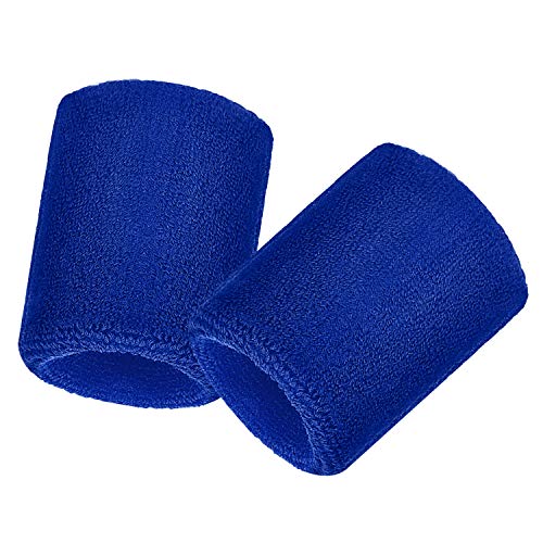 Bememo 12 Pcs Sweatbands Wrist Bands - color: Blue, size: 3.15 Inch