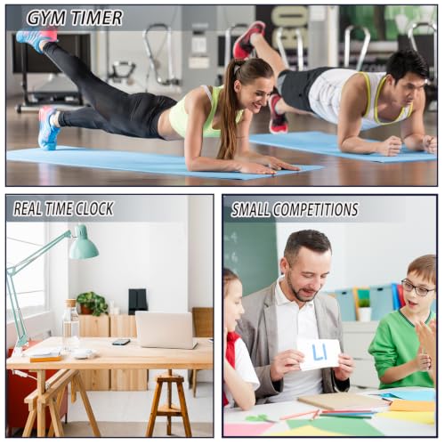 Independent Button Type 1.5-inch Fitness Room Rest Timer, Suitable for Gym Exercise/School/Home Exercise/Boxing Gym/Indoor Rock Climbing (1.5 inch 6-Digit red)
