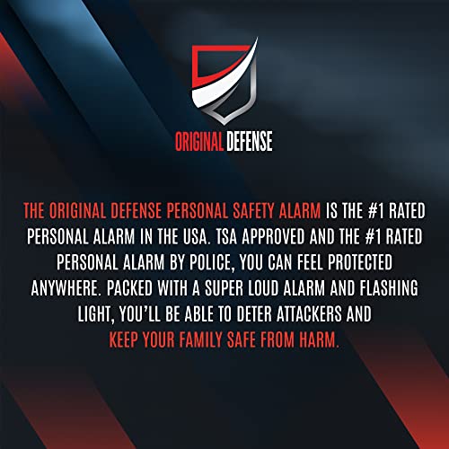 Original Defense® Siren Self-Defense Alarm - 130 dB Keychain Alarm with LED Strobe Light for Women, Children, and Elderly - Police Recommended - (White, 1 Count) - color: White