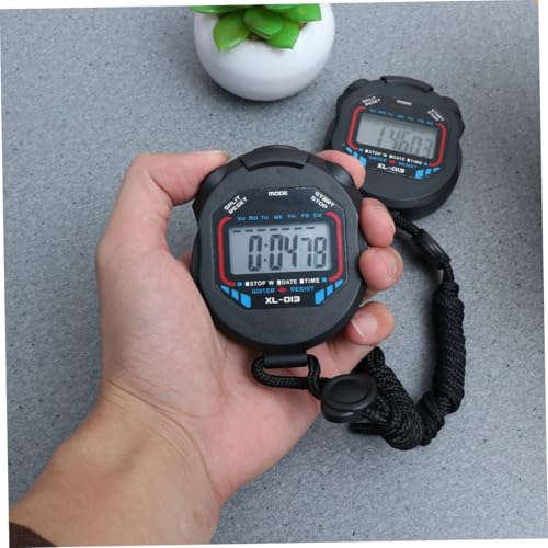 STOBAZA 2 Stopwatch Timer Sports Timer with Split Time Feature Professional Movement Electronic for Outdoor Sports Fitness Competition 3.14 X 2.36 X 0.78 in