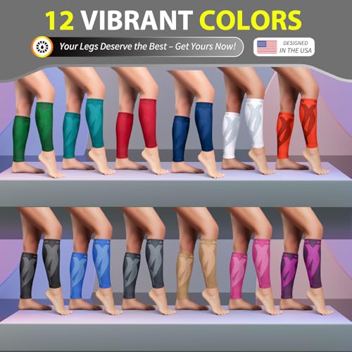 BLITZU Calf Compression Sleeves, Footless Compression Socks for Men & Women - color: Black, size: Small/Medium