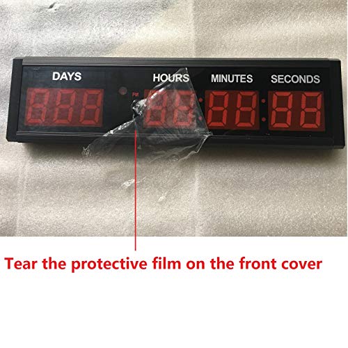 LED Countdown Clock Safety Event Timer with Remote and Buttons for 1.8'' 9 Digits - color: Red