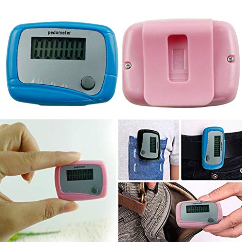 Red Portable Counter Mini Digital LCD Pedometer Sports Walking Running Step Counter Meter Walking Distance Miles, Calorie Counter, Daily Target Monitor, Exercise Time Fitness Technology