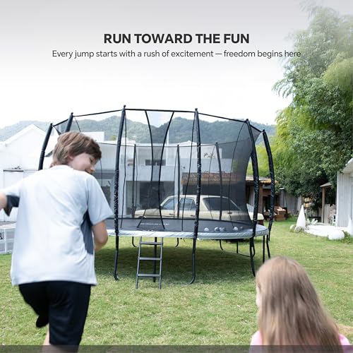 Trampoline Outdoor 10FT 14FT 16FT with Enclosure,5 Reinforced U-Shaped Legs with Center Support,ASTM Approved,Recreational Trampoline for Kids and Adults - size: 16FT