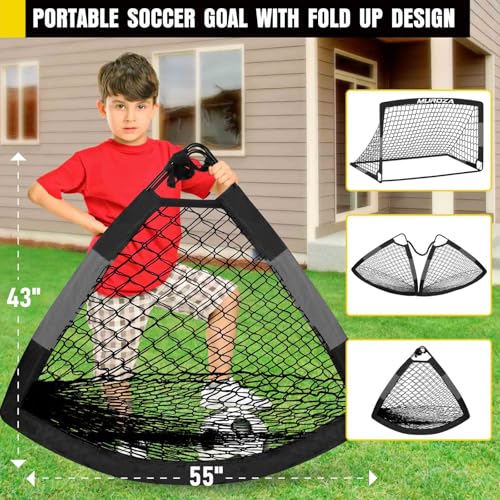 Soccer Goal, Kids Soccer Goals for Backyard Set, Pop Up Soccer Net - color: Black Gray, size: 6 ft x 4 ft
