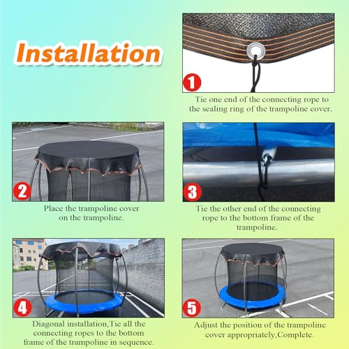 Trampoline Shade Cover 12FT Round High-Density Trampoline Cover - size: 12FT