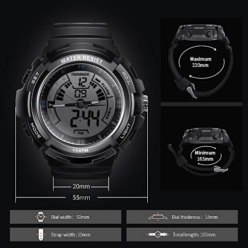 10ATM Waterproof Digital Scuba Diving Watch 100m Underwater for Swimming and Running with Stopwatch and Luminous LCD Display Built-in