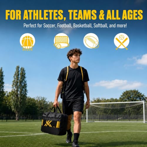 Simple Deluxe Agility Ladder Speed Training Equipment Set, 20ft Speed Ladder, 4 Adjustable Hurdles, Resistance Parachute, 12 Soccer Cones, Jump Rope, Ground Stakes for Football & Fitness - color: Yellow