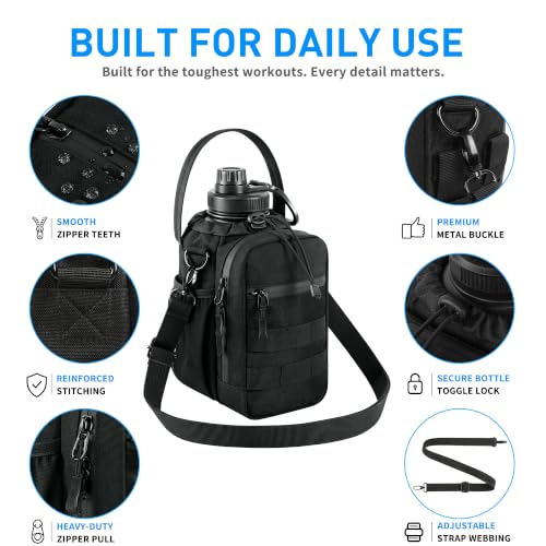 Magnetic Gym Bag for 20-64oz Bottles, Compatible with Tactical MOLLE System
