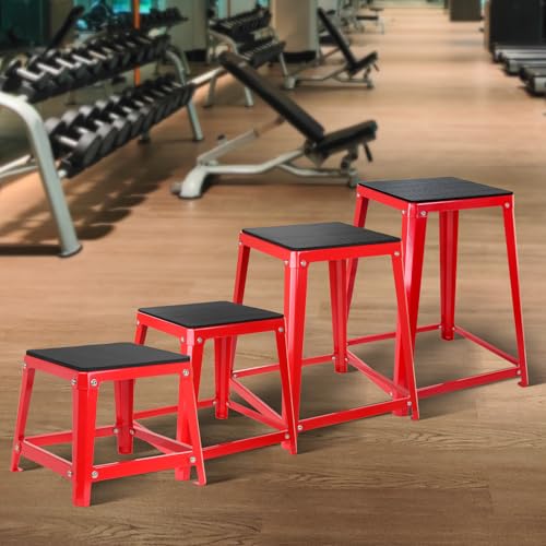 Plyometric Boxes for Jumping - color: Red, size: 12/18/24/30 inch