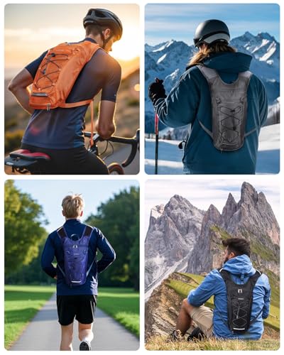 Blue Quartz Hydration Backpack with 2L Water Bladder, Hiking Water Pack with Insulated Compartment for Women Men, Lightweight Cycling Daypack with Phone Pocket, Hydration Pack for Running,Biking - color: Red