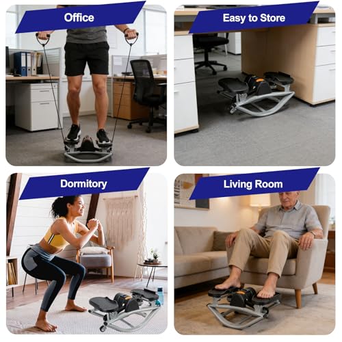 U-Shaped Rock Stepper, Step Rocker Side to Side with Digital Display/Non-Slip Floor Mat, Mini Rock Stepper Machine for Home Workout and Dorm Office