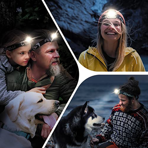Foxelli LED Headlamp Flashlight for Adults & Kids, Running, Camping, Hiking Head Lamp with White & Red Light, Comfortable Headband, Lightweight & Waterproof, 3 AAA Batteries - color: 1-Pack Spotted