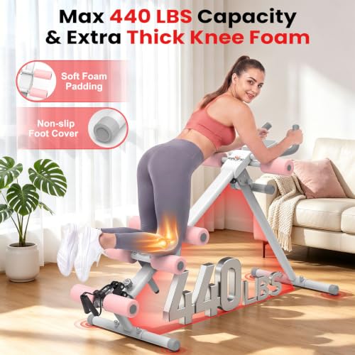 RELIFE REBUILD YOUR LIFE AB Workout Machine Adjustable Ab Trainer Machine - color: Pink-1