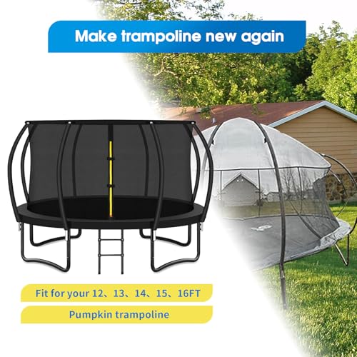8 Pcs Trampoline Curved Pole Replacement with Mounting Hardware