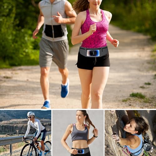 Running Belt Waist Pack with Touch Screen Window, Adjustable Fanny Pack for Phone, Earphone Port, White (Grey) - color: Grey