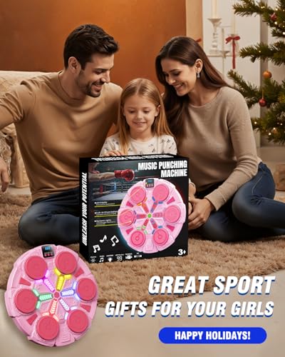 Music Punching Machine, Boxing Trainer with Rhythm Lights - color: Pink
