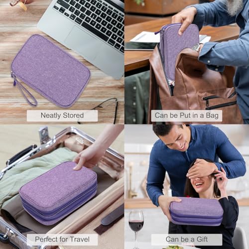 FYY Electronic Organizer, Travel Tech Pouch Bag, Large, Dark Purple - color: Dark Purple, size: 9.1 x 5.9 x 3.15 inches