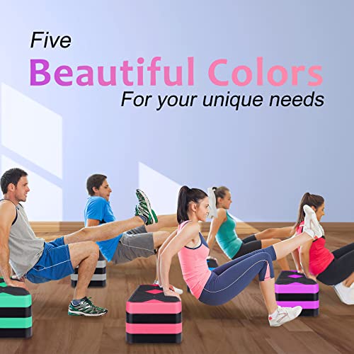 27" Aerobic Exercise Step Platform Adjustable Stepper - color: Blue