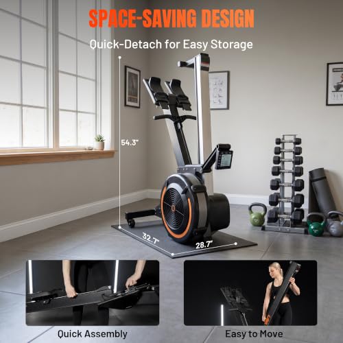 GMWD Air Rowing Machines for Home, 10-Level Adjustable Resistance Professional Rower Machine with Performance Monitor, Ergonomic Comfort Seat, Device Holder & Easy Storage, Lava Flow Series