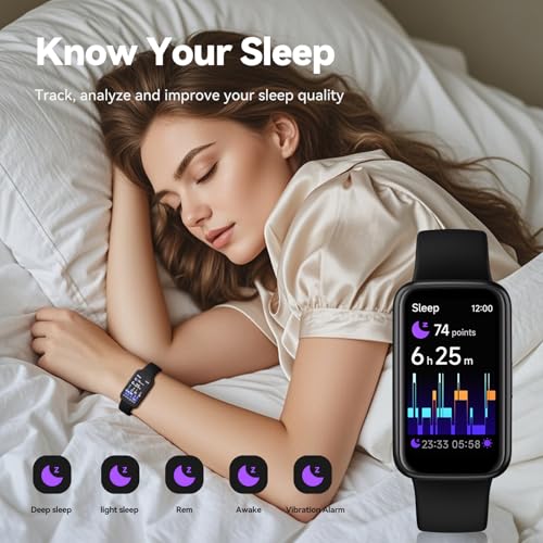 Fitness Tracker Smart Watch, 1.47" Color Screen, 100+ Sports, Black - color: Black