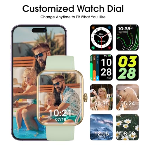 Smart Watch, Fitness Tracker with Heart Rate, Blood Oxygen, Sleep Tracker - color: Light Green