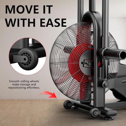 Wenoker Exercise Bike, Air Bike with Smart APP, ISCC PLUS Certified, Dual Action Handlebars Stationary Fan Bike 350LBS Capacity for Home Gym HIIT Full Body Workout