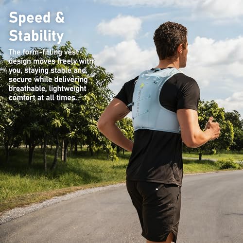 N NEVO RHINO Running Vest 5L, Hydration Vest with 2 TPU 500ml Soft Flask - color: blue, size: Medium