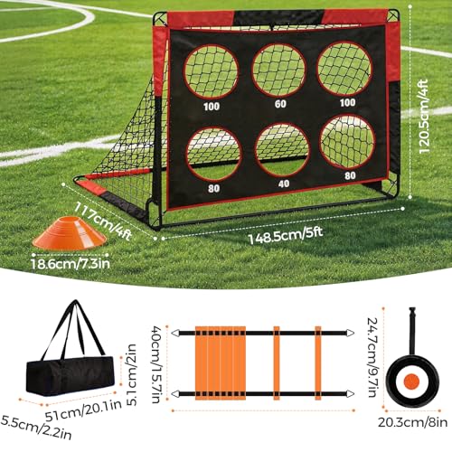 4x5 FT Foldable Kids Soccer Goal Set of 2, Portable Soccer Net