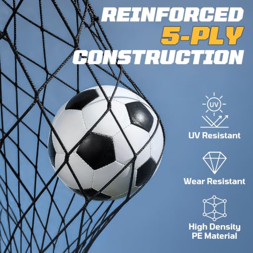 Haokelball 12x6/6x4 FT Soccer Goal for Backyard Portable Metal Frame - color: Yellow