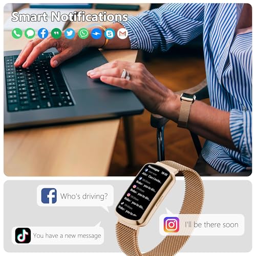 Health Fitness Tracker, Smart Watch with 24/7 Heart Rate, Activity Tracker with Blood Pressure and Blood Oxygen Monitor, 120 Sport Mode Waterproof Sleep Tracker for Women Men - color: Pink Gold