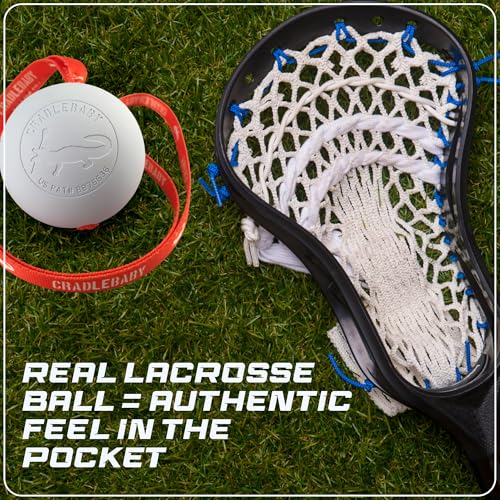 Cradlebaby Lacrosse Training Ball: Practice Indoor/Outdoor & Get More Repetitions - The #1 piece of Equipment to Practice Cradling, dodges, Stick Tricks, & fakes. Best Lacrosse Gift! - color: Red with White Logo (White Ball)