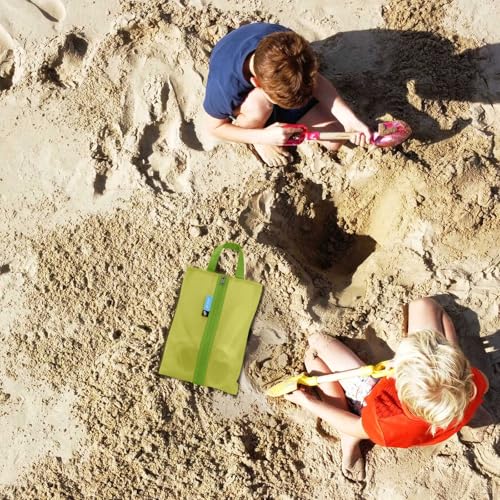 pack all Kids Shoe Bag for Travel, Water-Resistant Shoe Pouch for Sports - color: Green