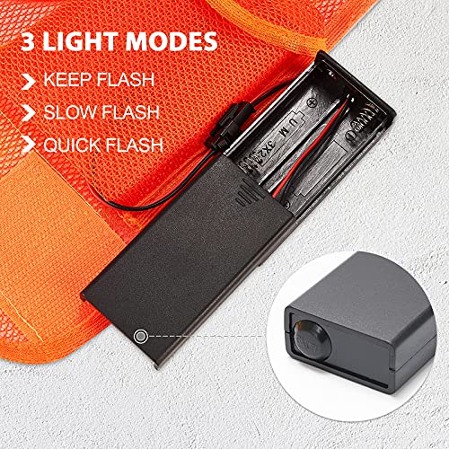 LED High Visibility Safety Vest, Orange, Free Size