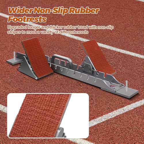 Starting Blocks with Premium Aircraft-Grade Aluminum Adjustable and Detachable Pedals Ideal for Running Enthusiasts Professional Track and Field Competitions - color: Silver