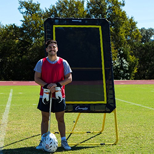 Champion Sports Deluxe Lacrosse Target: Ball Return Bounce Back Net Set for Professional, College and Grade School Training & Drills - style: Deluxe XL Rebounder (4' x 6')