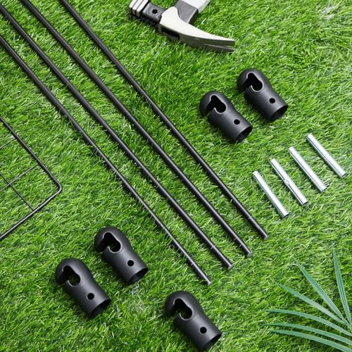 Wesiti Trampoline Fiber Glass Rods for Top Ring of Net Enclosure Fiberglass Poles for 8/10/12/14/15/16Ft Frame with Tube Caps, Not for The Plastic T Connector - size: for 15ft Trampoline Frame