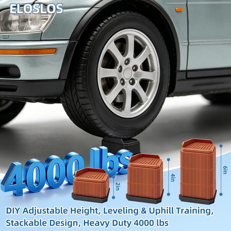4 Pack Stackable Treadmill Riser Blocks, for Gym and Home Use - color: Brown, size: 3 layers (6in)