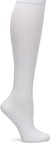 Nurse Mates Women's Wide Calf Socks | 12-14 mmHg Compression | Up to 22" Calf | One Size | 1 Pair - color: White, size: One Size