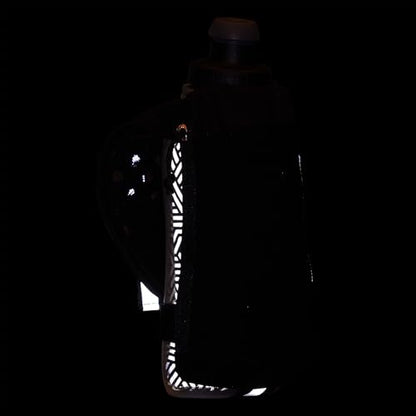 Nathan SpeedDraw 2 Insulated Handheld Running Water Bottle Flask – Double-Wall Insulation, Ergonomic Grip, Blast Valve Cap, Phone & Key Storage Pockets, Reflective Design - 12oz Insulated - Black - color: 12oz Insulated - Black